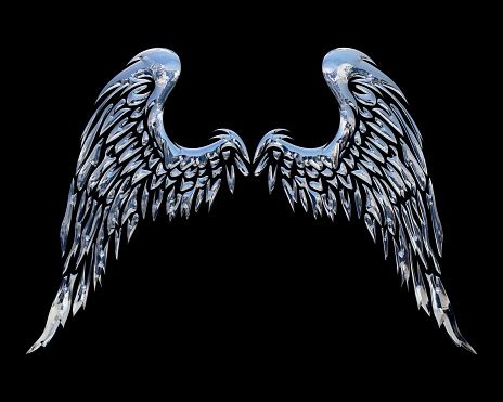 Angel Wings With Frozen Metal Effect Stock Illustration - Download ...