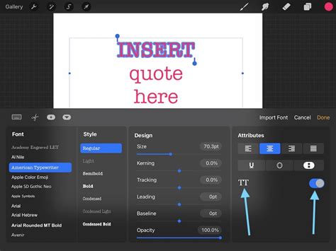 how to add text to procreate