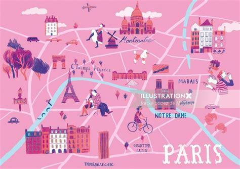 Paris Map Illustration Paris Map Illustration Illustrated Map