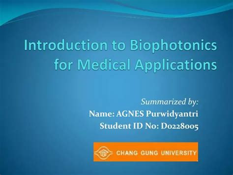 PPT - Introduction to Biophotonics for Medical Applications PowerPoint Presentation - ID:6486436