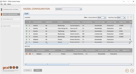 Graphical interface of TOOCC -Tariffs Definition | Download Scientific ...