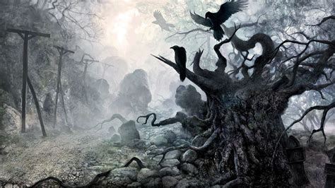 Murder of crows on leafless tree digital wallpaper, Terror, crow HD ...