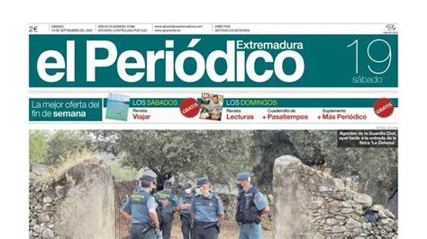 Esta Es La Portada De El PeriÓdico Extremadura Correspondiente Al Día