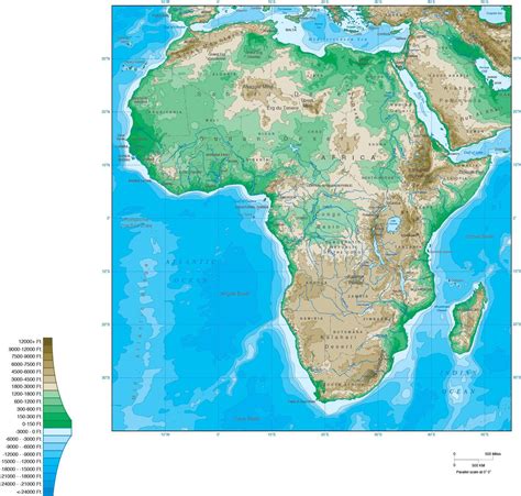 Digital Africa Contour map in Adobe Illustrator vector format