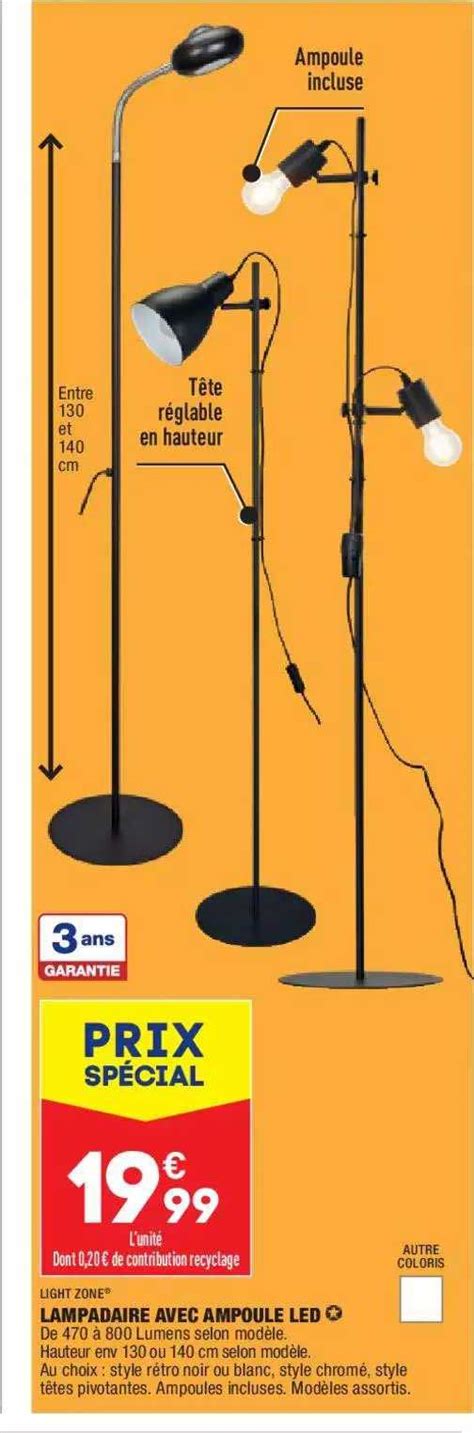 Promo Lampadaire Avec Ampoule Led Light Zone Chez Aldi ICatalogue Fr