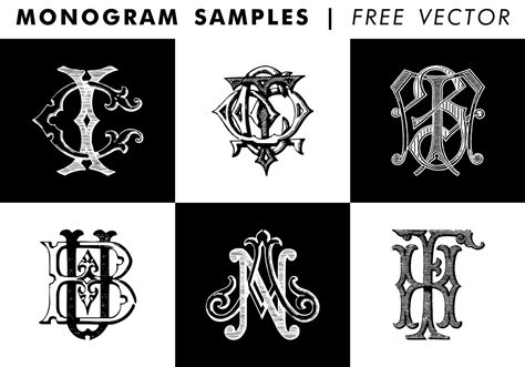 Monogram Samples Free Vector Vector Art At Vecteezy