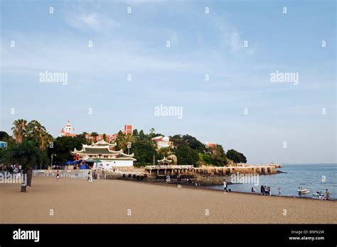 china fujian province xiamen  sandy beach   colonial island