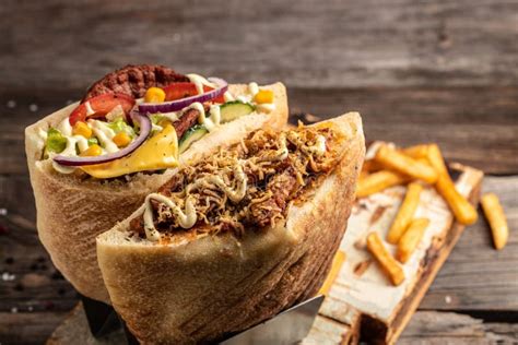 Turkish Chicken Doner Sandwich Wrap Sandwich Stuffed With Sausages From