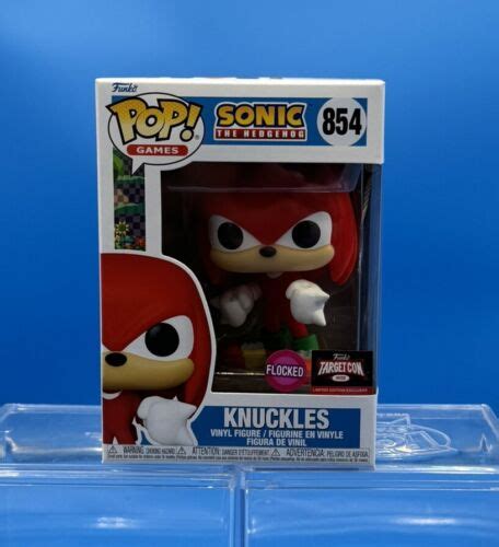 Funko Pop Sonic The Hedgehog Knuckles Flocked 854 Nm In Protector