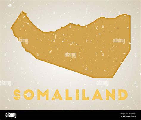 Somaliland Map Country Poster With Colored Regions Old Grunge Texture