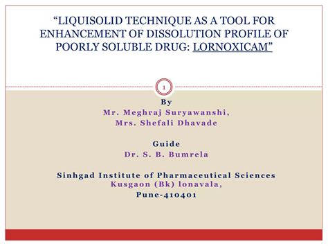 Liquisolid Technique As A Tool For Enhancement Ppt