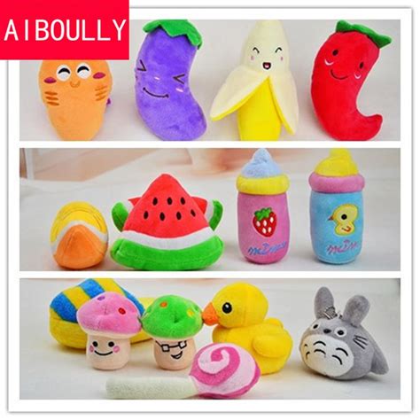 New Dog Toys Pet Puppy Chew Squeaker Squeaky Plush Sound Radish Banana