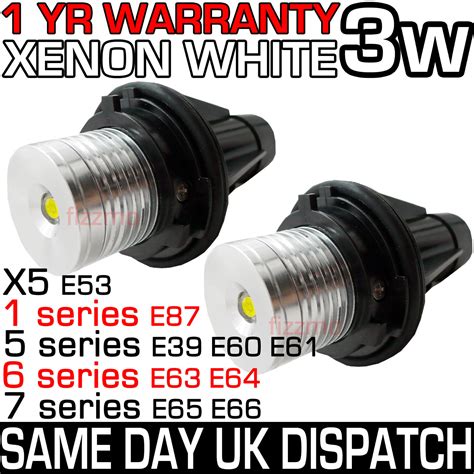 Bmw Angel Eye Halo Ring Marker Side Light Xenon White Led Bulb Canbus