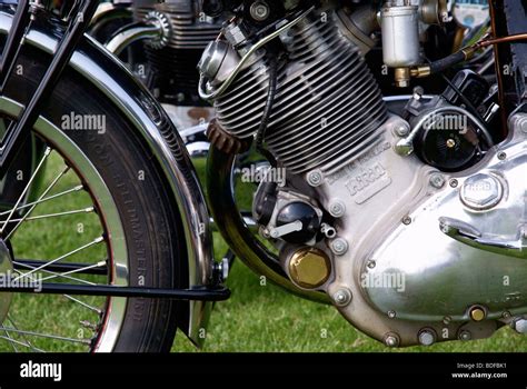 Vincent motorcycle engine details Stock Photo - Alamy