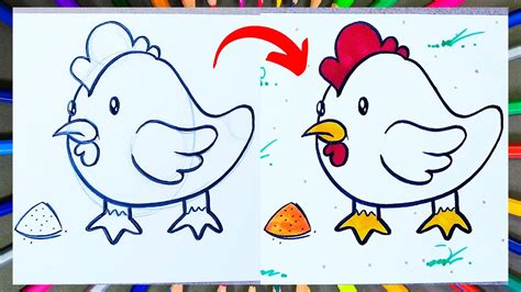 Cómo dibujar una GALLINA fácil y paso a paso Dibujos fáciles YouTube