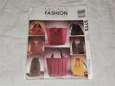 Lined Bags Mccall S Fashion Accessories Sewing Craft Pattern