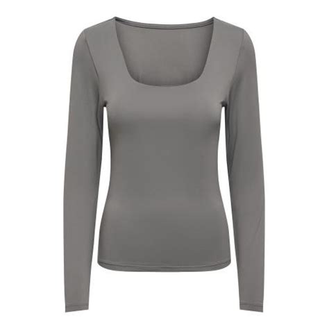 Top Col En U Manches Longues Gris Fonc Xena Suisses