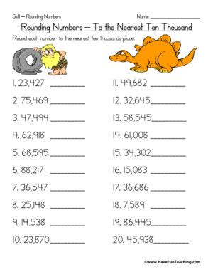 Rounding To The Nearest Ten Thousand Worksheet Have Fun Teaching