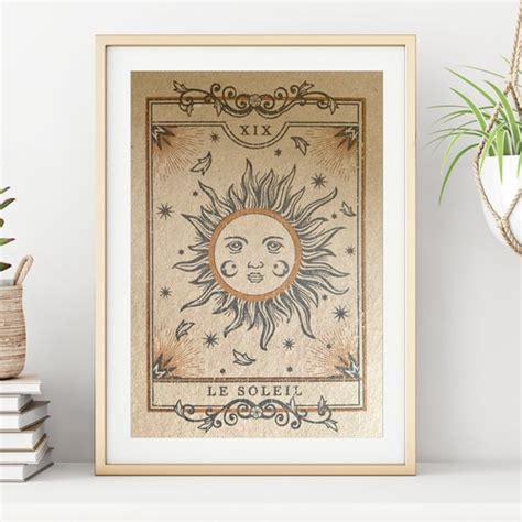 Pen Ink Tarot Card Mockup The Sun Art Print Art Collectibles