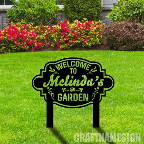 Custom Metal Garden Sign With Stakes Craft Name Sign