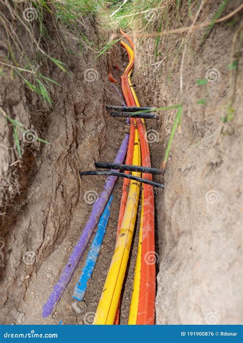 New Underground Cable Lines Of Optical Networks Stock Photo Image Of