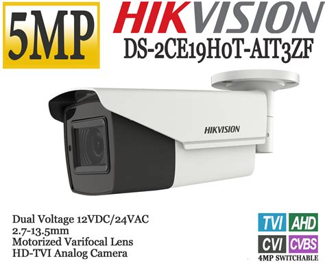 Hikvision Mp Hd Analog Bullet Varifocal Motorized Camera Ds Ce H T