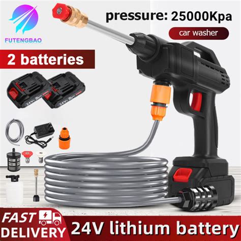 Wireless Car Washer 24v Lithium Battery Portable High Pressure Washer 25000kpa Cleaning Water