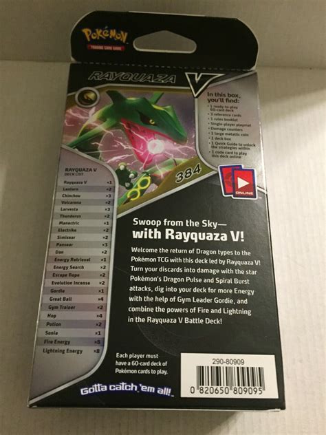 New Pokemon Tcg Rayquaza V Battle Deck Box 60 Cards