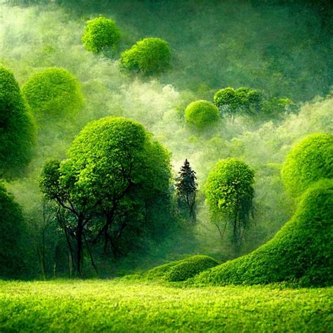 Premium Photo | Digital artwork green nature background