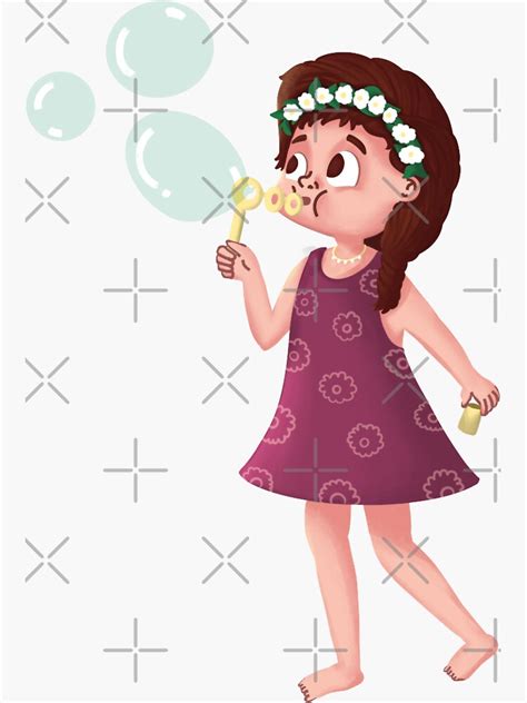 Girl Blowing Bubbles Sticker Sticker For Sale By Sidd999 Redbubble