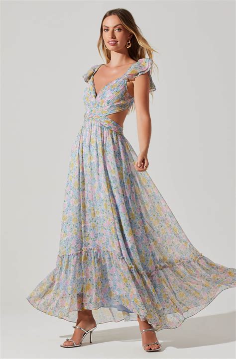 Corset Tie Back Long Dress