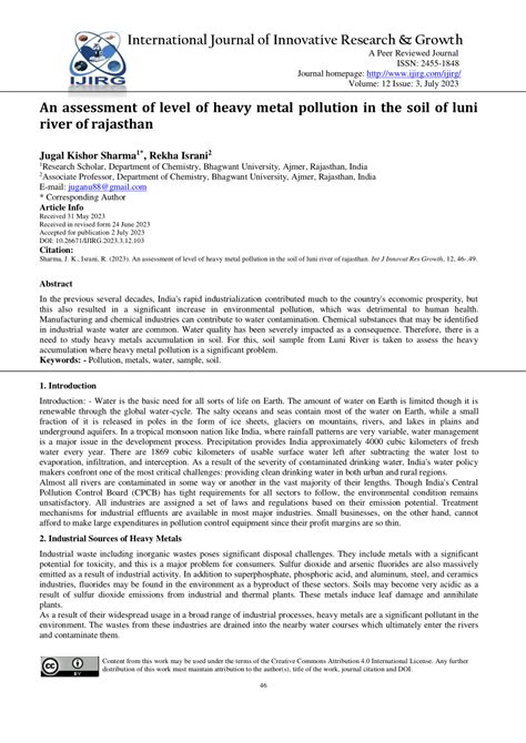 (PDF) An assessment of level of heavy metal pollution in the soil of ...