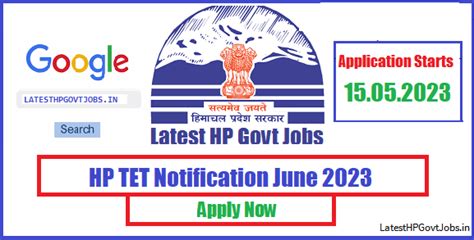 Hp Tet Notification June Latest Hp Govt Jobs