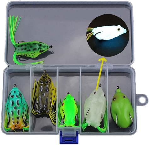 Amazon 6pcs Hollow Body Frog Lure Weedless Topwater Kit