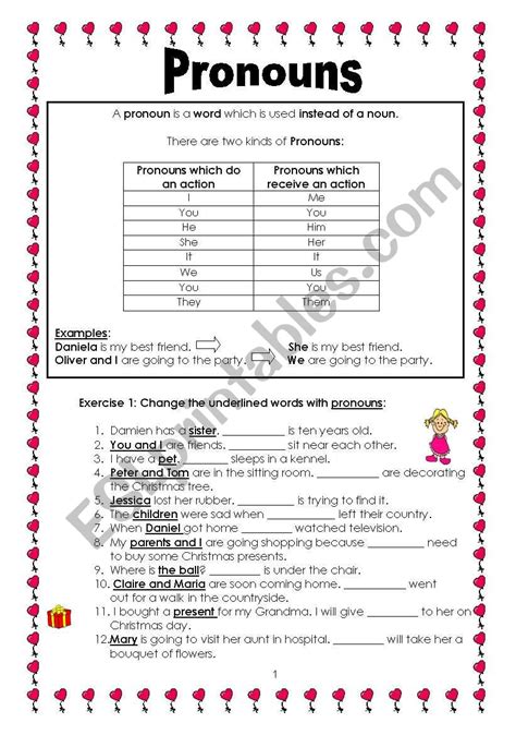 Pronouns Part Esl Worksheet By Maltese Primary Teacher