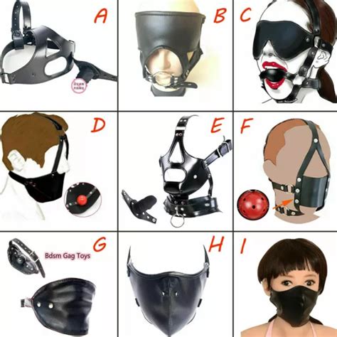 Bondage Harness Kopfgeschirr Hood Maske Mit Mundknebel Bdsm Ball O Ring