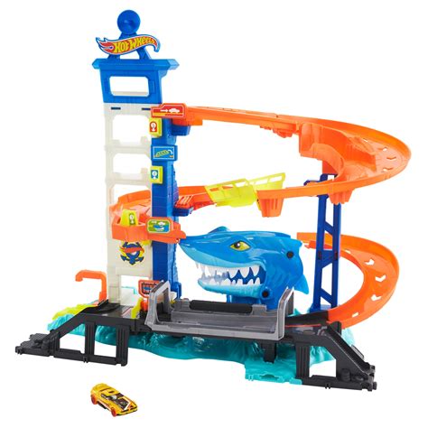 Hot Wheels City Set Super Squalo Playset Con 1 Macchinina Pista A