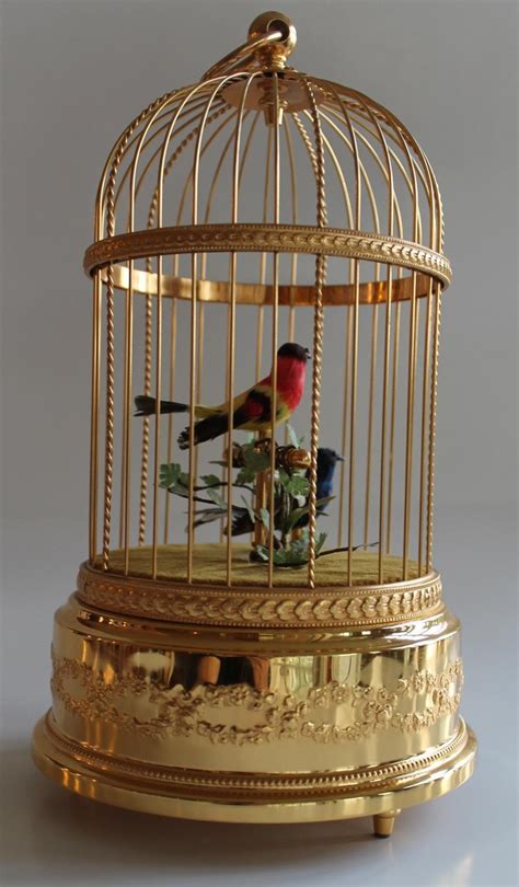 Reuge Singing Bird Cage Music Box 2 Birds Automaton