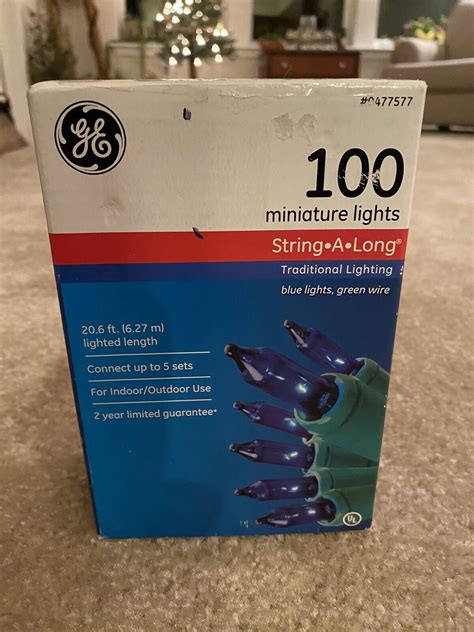 GE String A Long 100 Count 20 6 Ft Blue Incandescent Christmas String