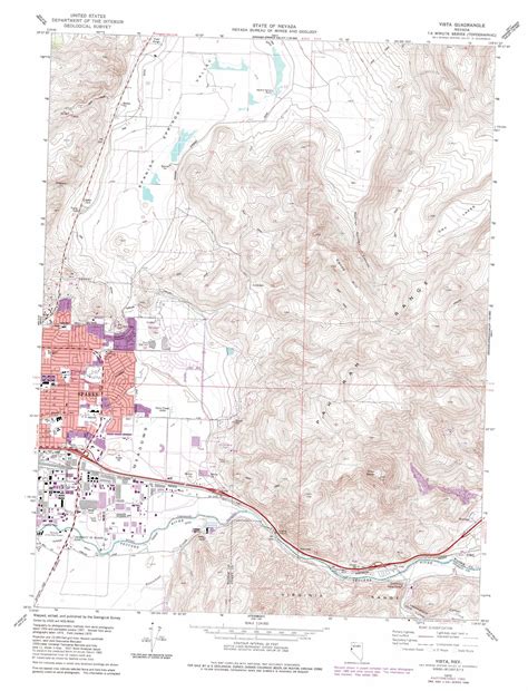 Vista Topographic Map Scale Nevada