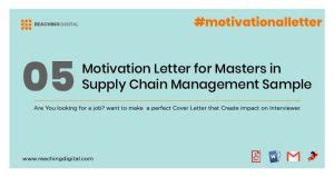 Motivation Letter For Masters In Supply Chain Management Reaching