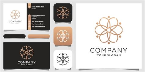 Premium Vector | Flower location logo and business card