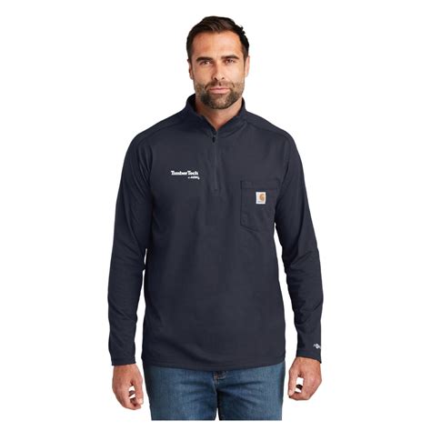 Carhartt Force 1 4 Zip Long Sleeve T Shirt Azek U