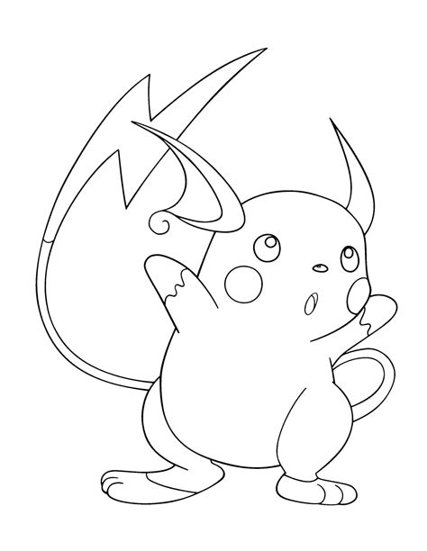 Pokemon Raichu Coloring Pages At Getcolorings Free Printable