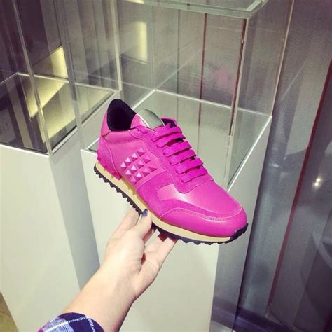 Rose Pink Valentino Sneakers Valentino Spike Shoes Valentino Lace Up