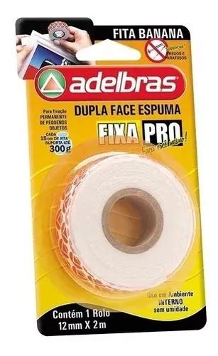 Fita Dupla Face Mmx M Espuma Banana Fixa Pro Adelbras Mercadolivre