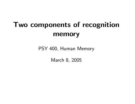 Two Process Theory Lecture Slides Psy 400 Docsity