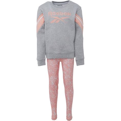 Buy Reebok Girls Logo Crew And Leggings Set Baby Coral