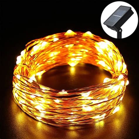 100 LED Copper Wire Solar Fairy String Lights Waterproof Outdoor