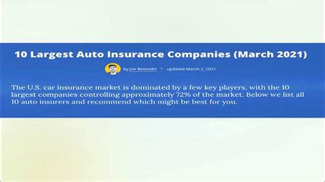 10 Largest Auto Insurance Companies Youtube